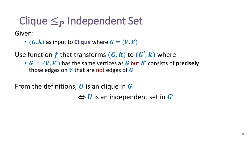 clique clique independent set independent