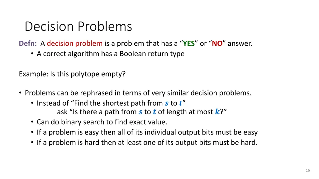 decision problems