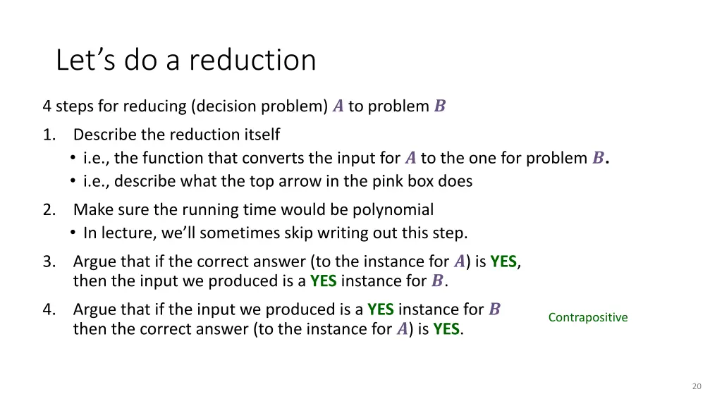 let s do a reduction 1