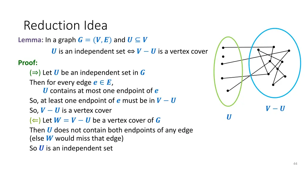 reduction idea lemma in a graph