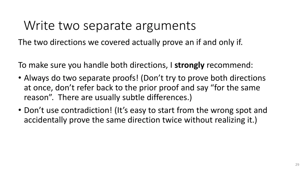 write two separate arguments