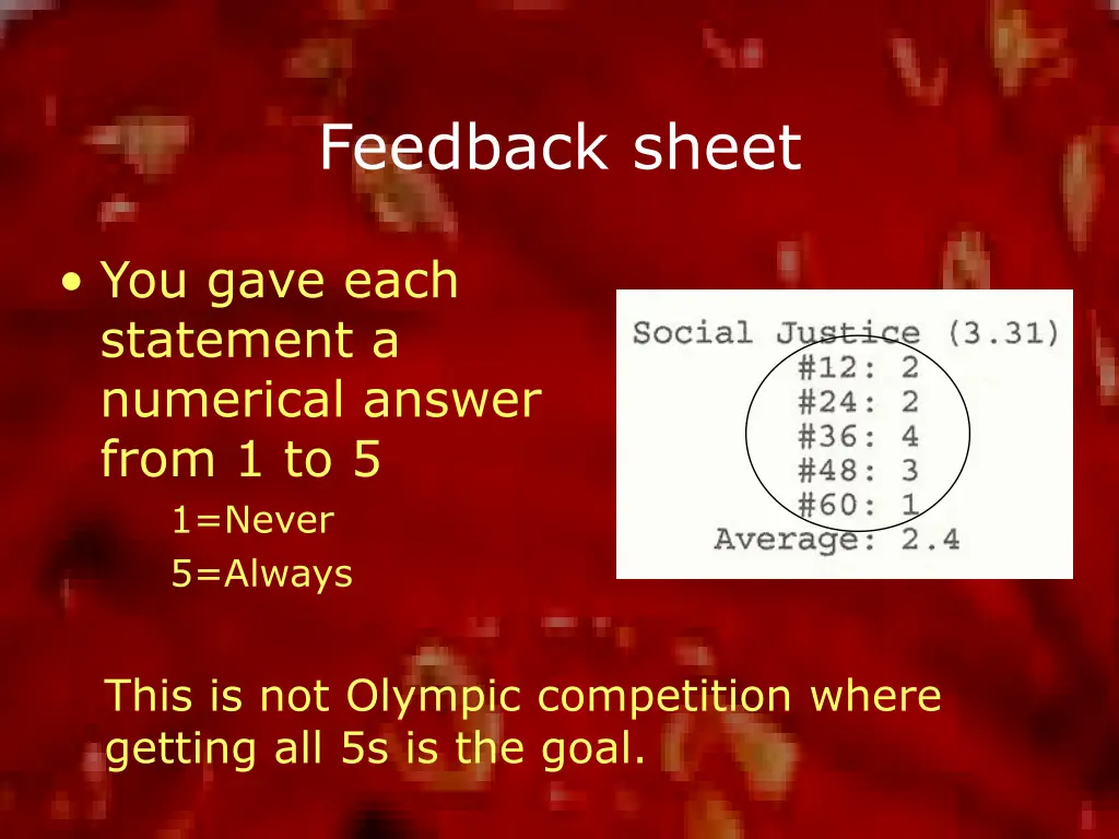 feedback sheet 1