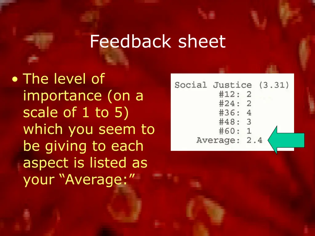 feedback sheet 2