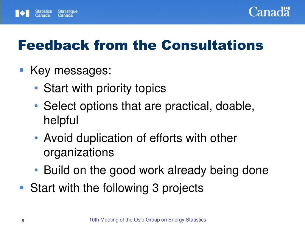 feedback from the consultations