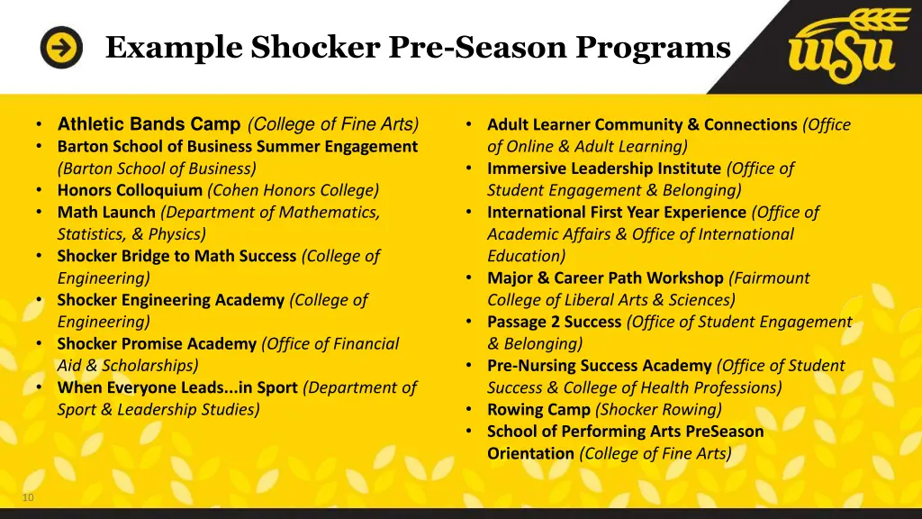 example shocker pre season programs