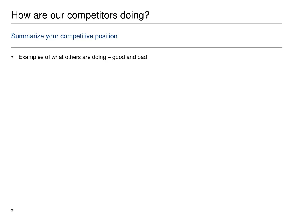 how are our competitors doing
