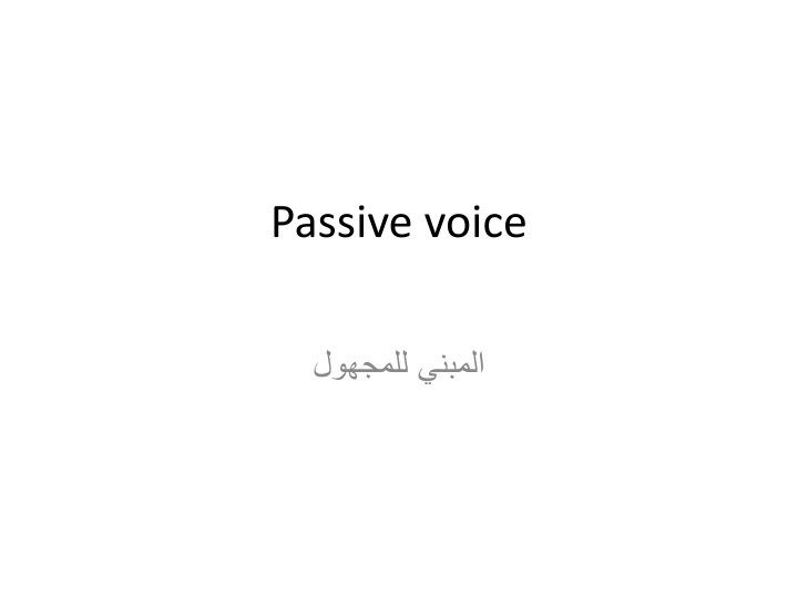 passive voice