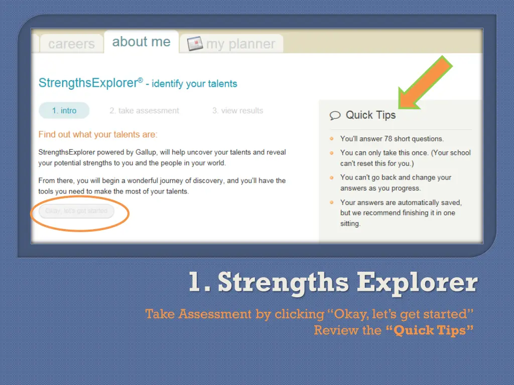 1 strengths explorer