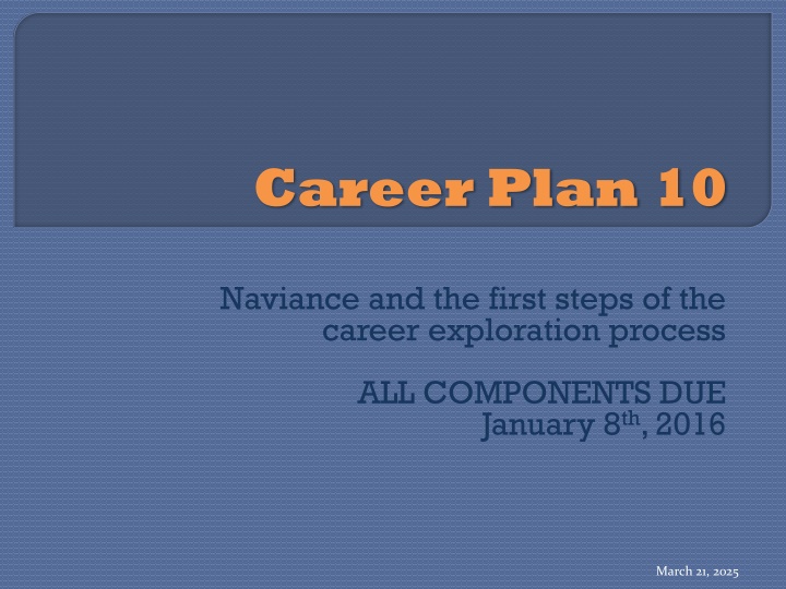 career plan 10