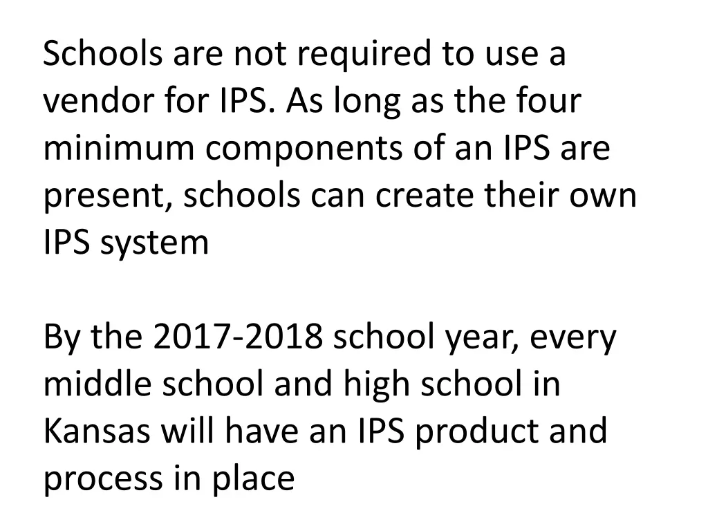 schools are not required to use a vendor