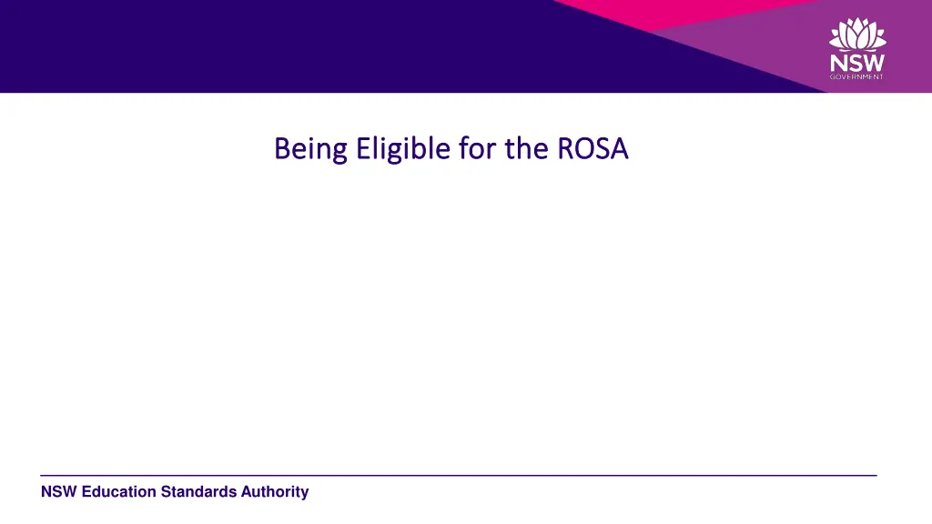 being eligible for the rosa being eligible