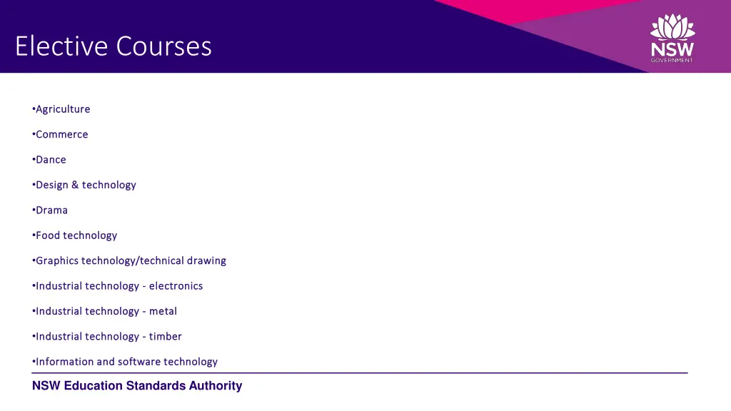 elective courses