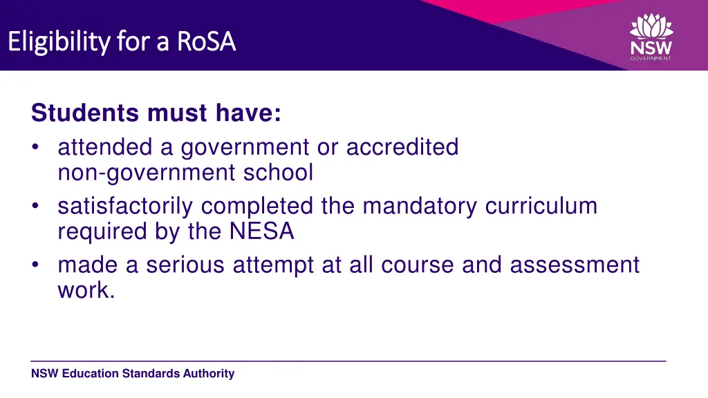 eligibility for a rosa eligibility for a rosa