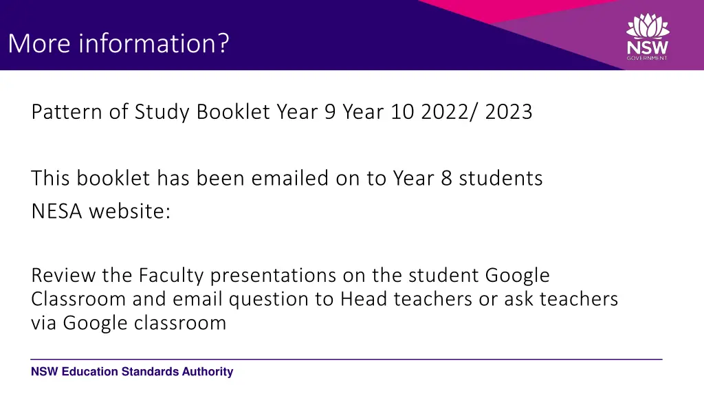 more information
