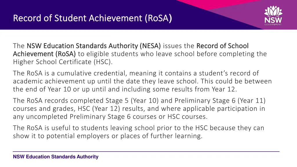 record of student achievement rosa record