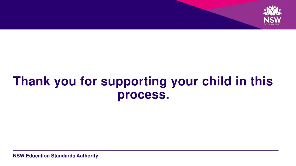 thank you for supporting your child in this