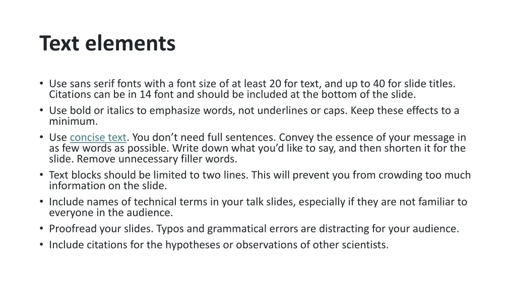 text elements