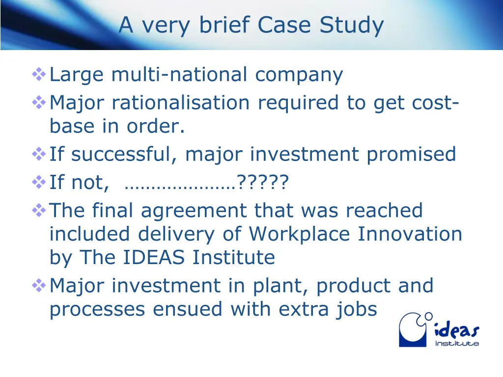 a very brief case study