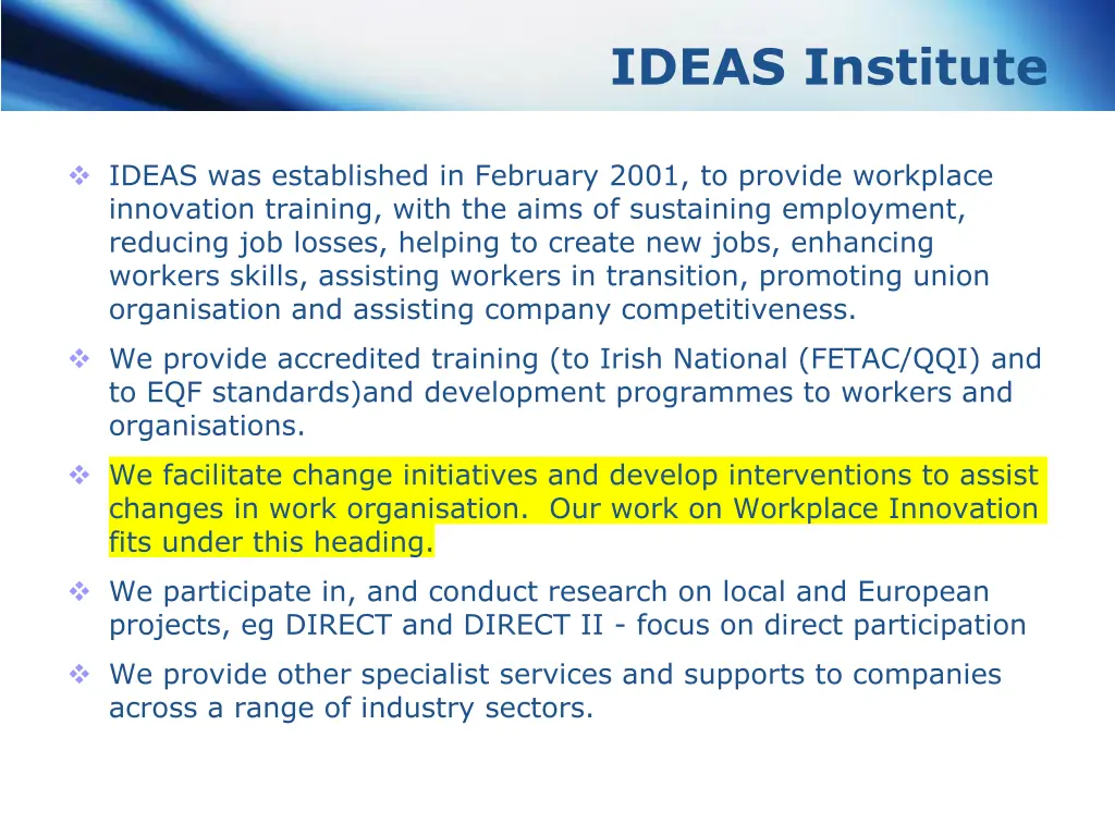 ideas institute