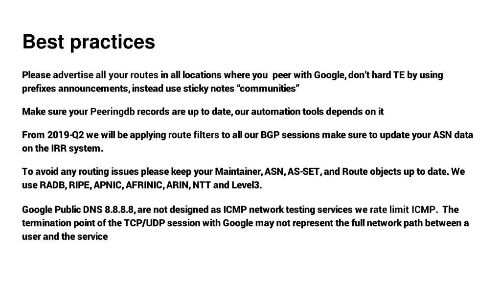 best practices
