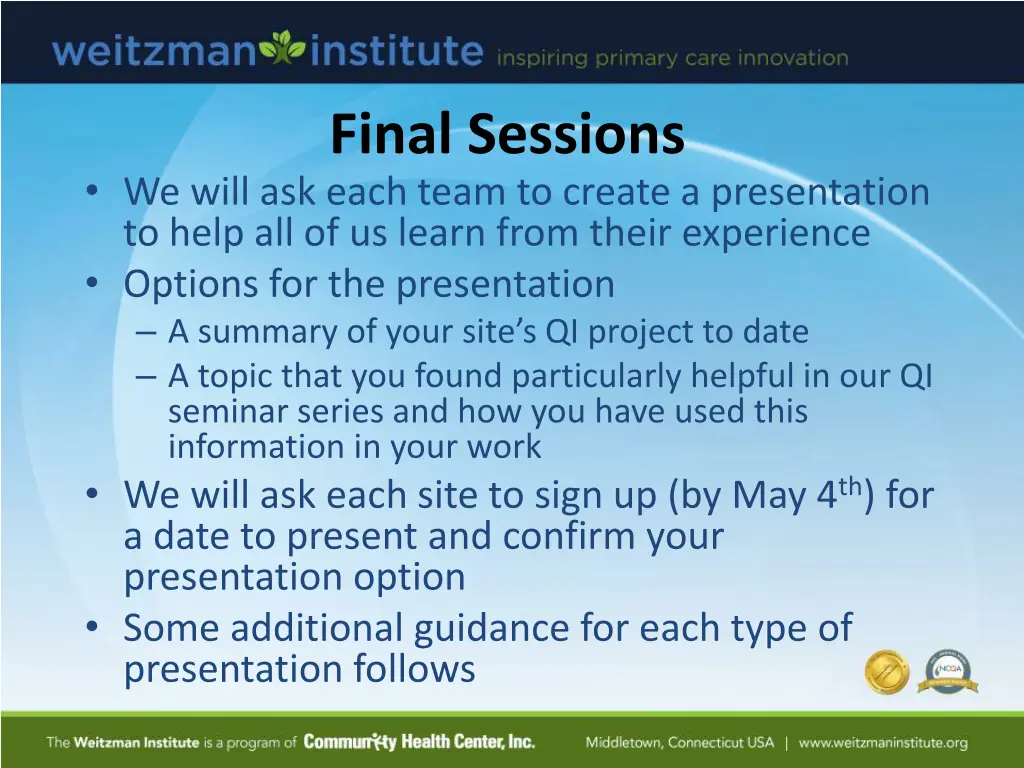 final sessions