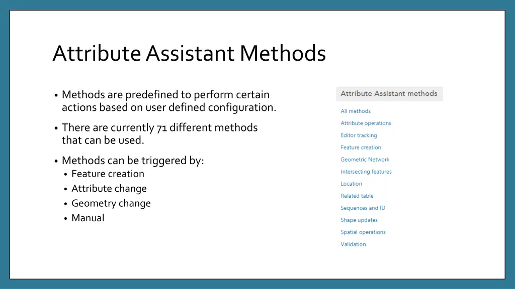 attribute assistant methods