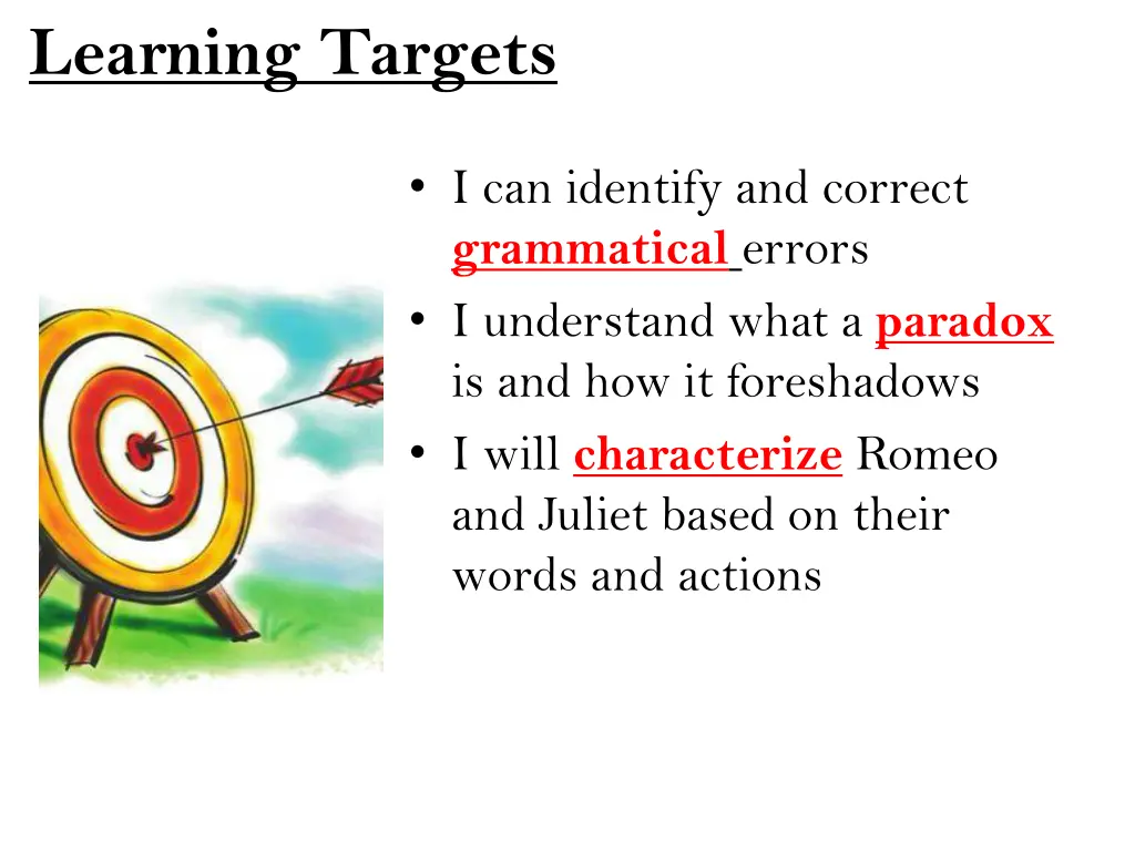 learning targets