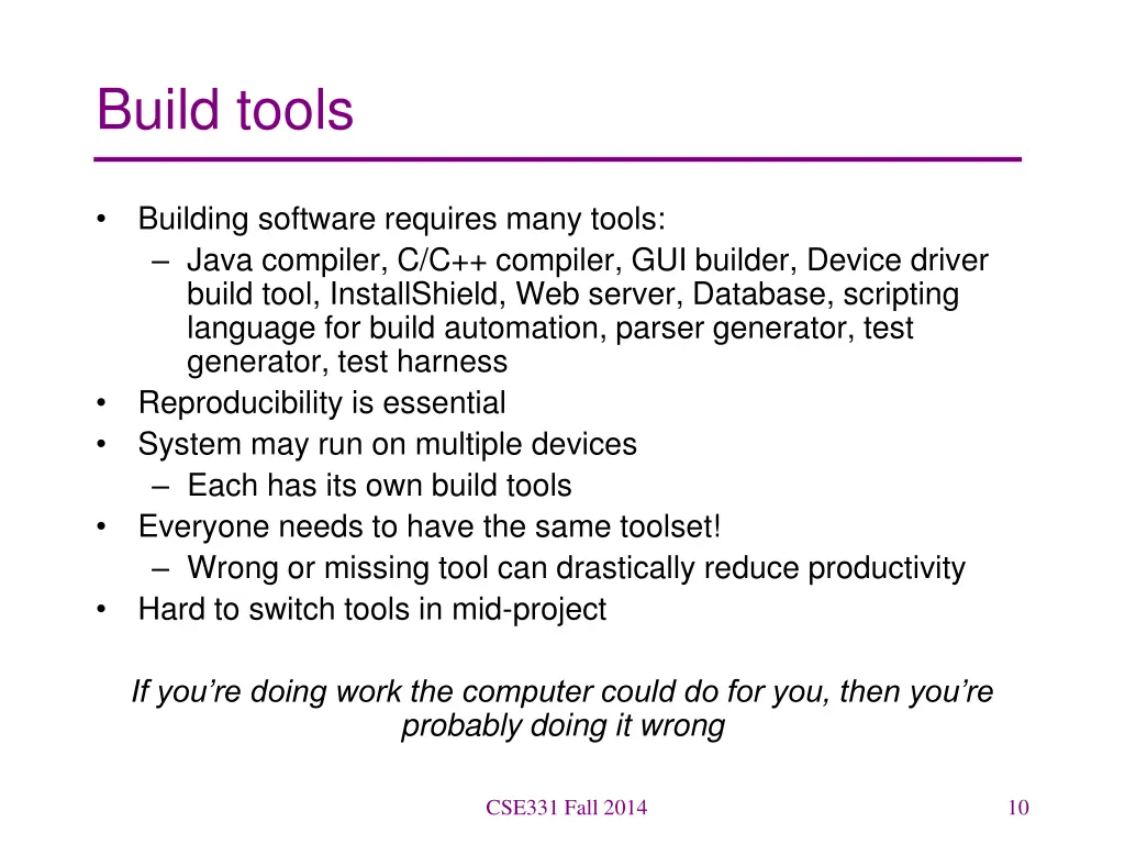 build tools