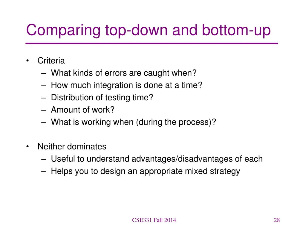 comparing top down and bottom up