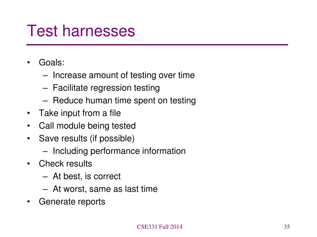test harnesses