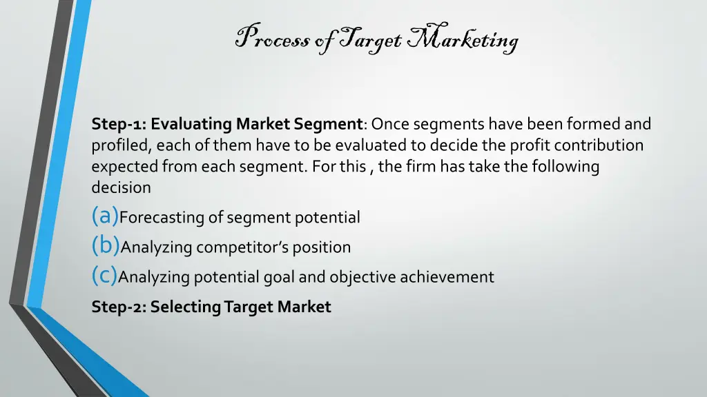 process of target marketing