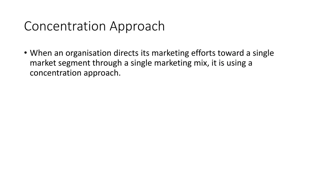 concentration approach
