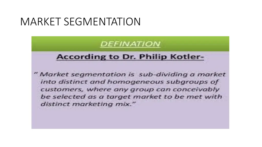 market segmentation