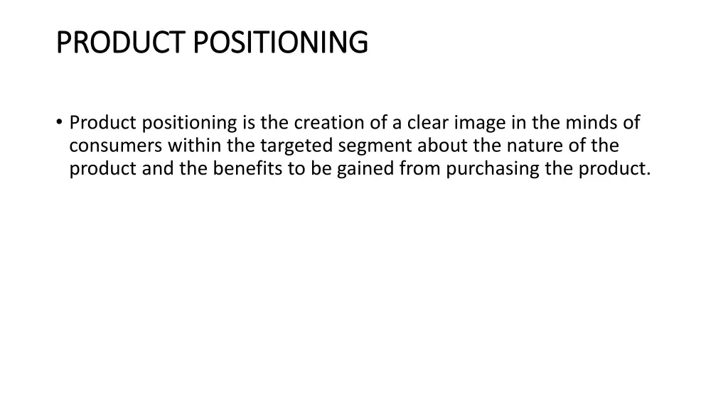 product positioning product positioning