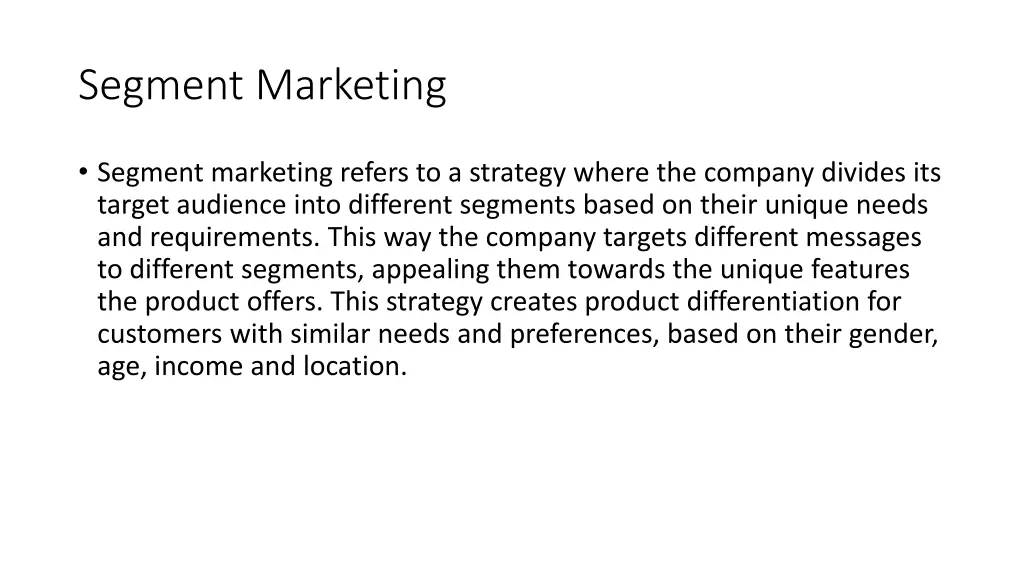 segment marketing