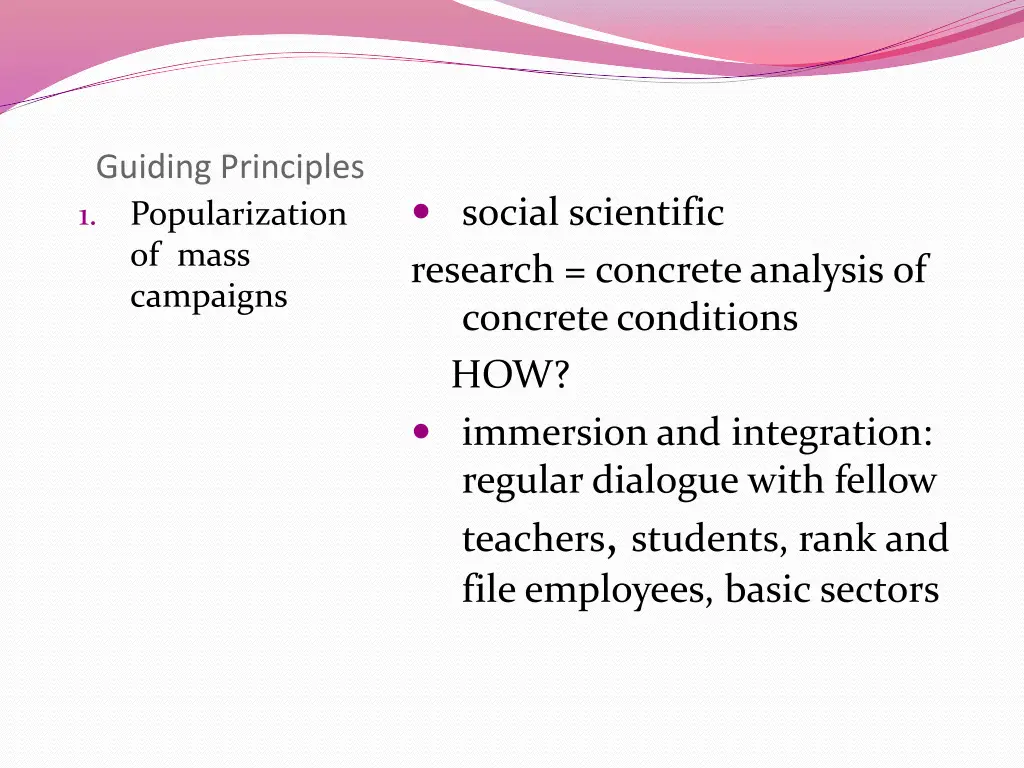 guiding principles 1 popularization of mass