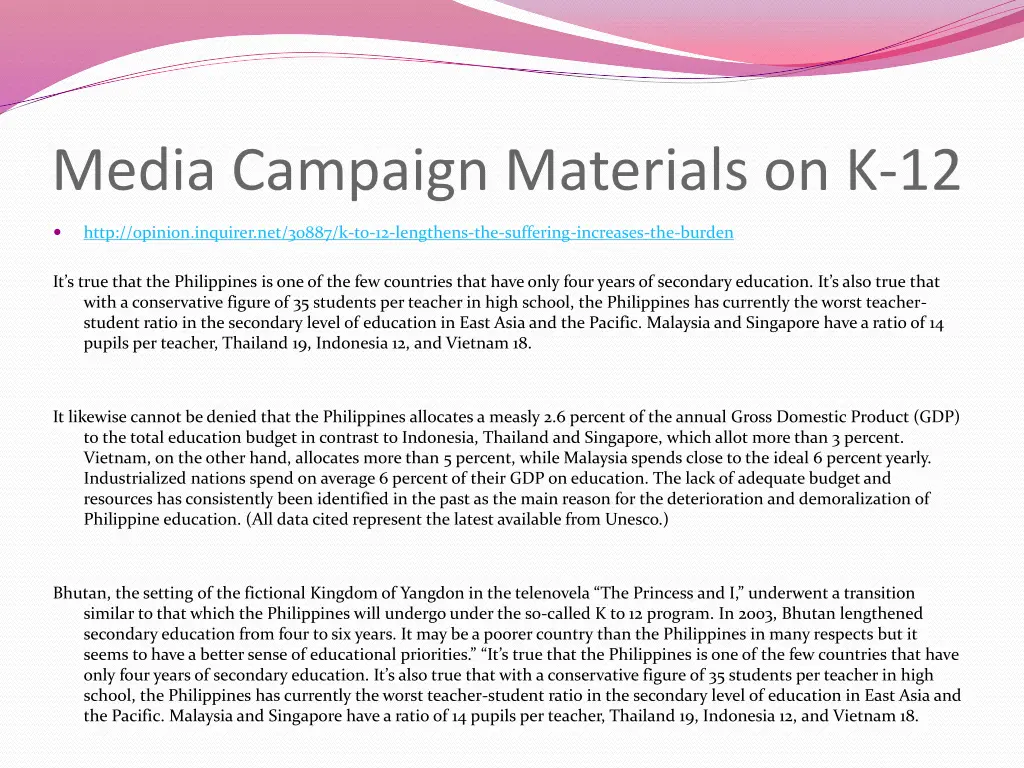 media campaign materials on k 12