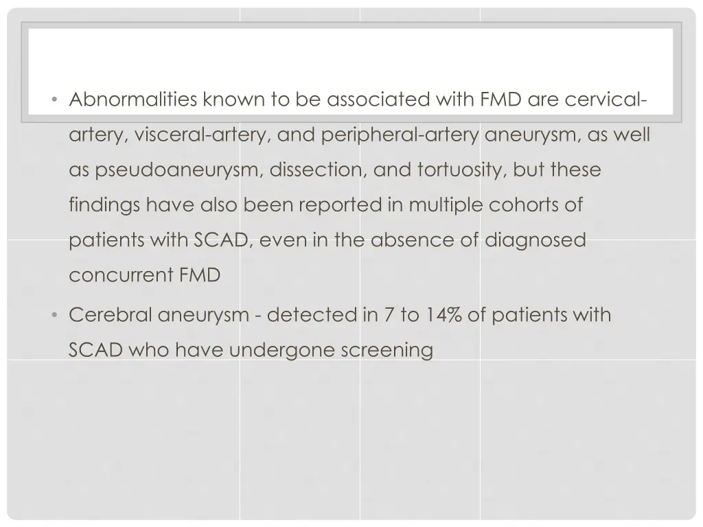 abnormalities known to be associated with