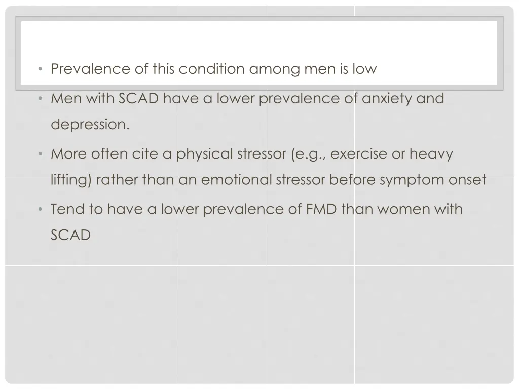 prevalence of this condition among men is low