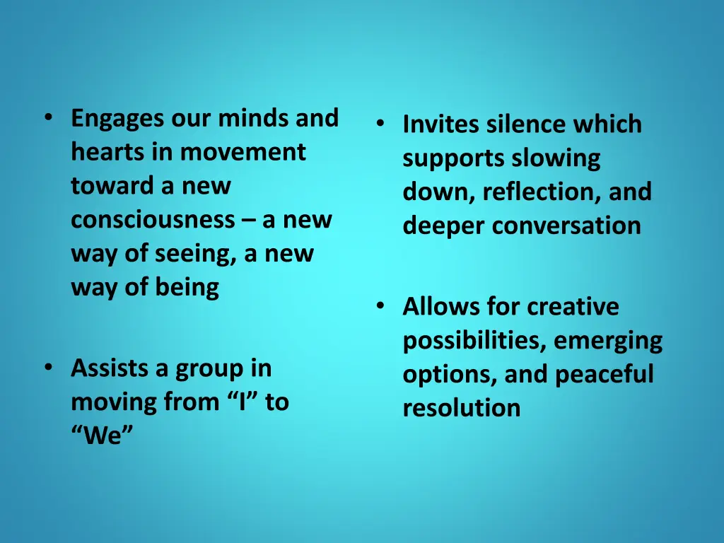 engages our minds and hearts in movement toward