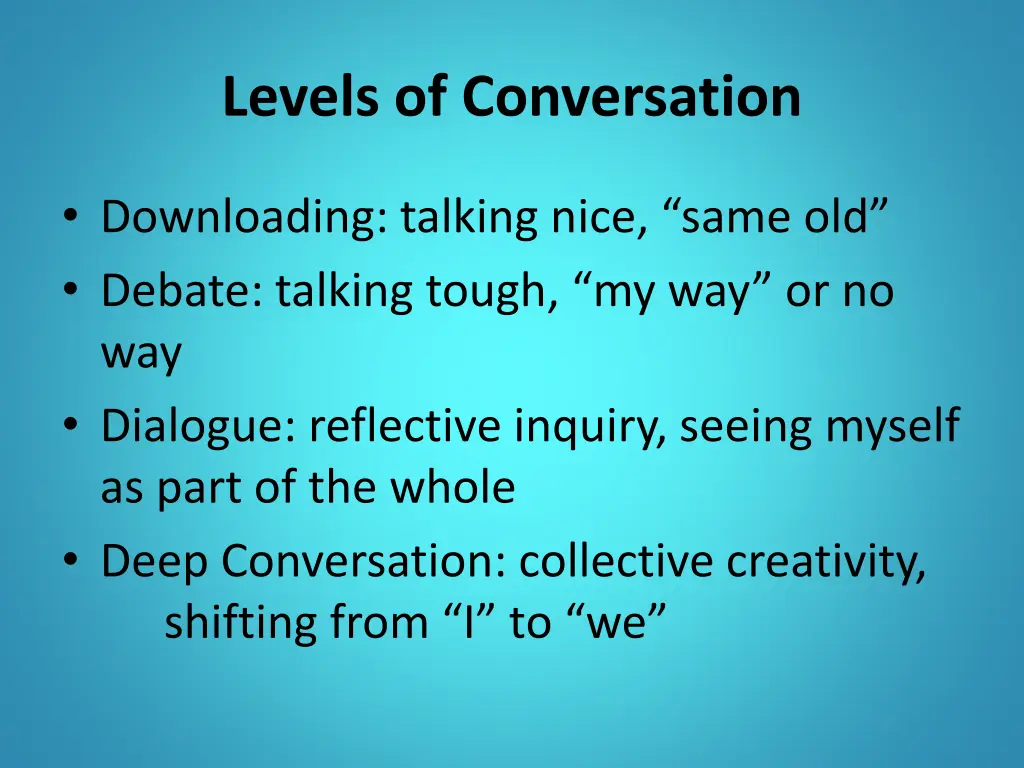 levels of conversation