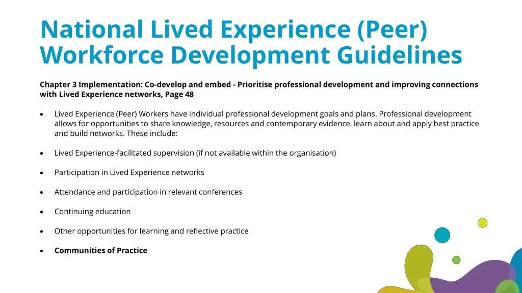 national lived experience peer workforce