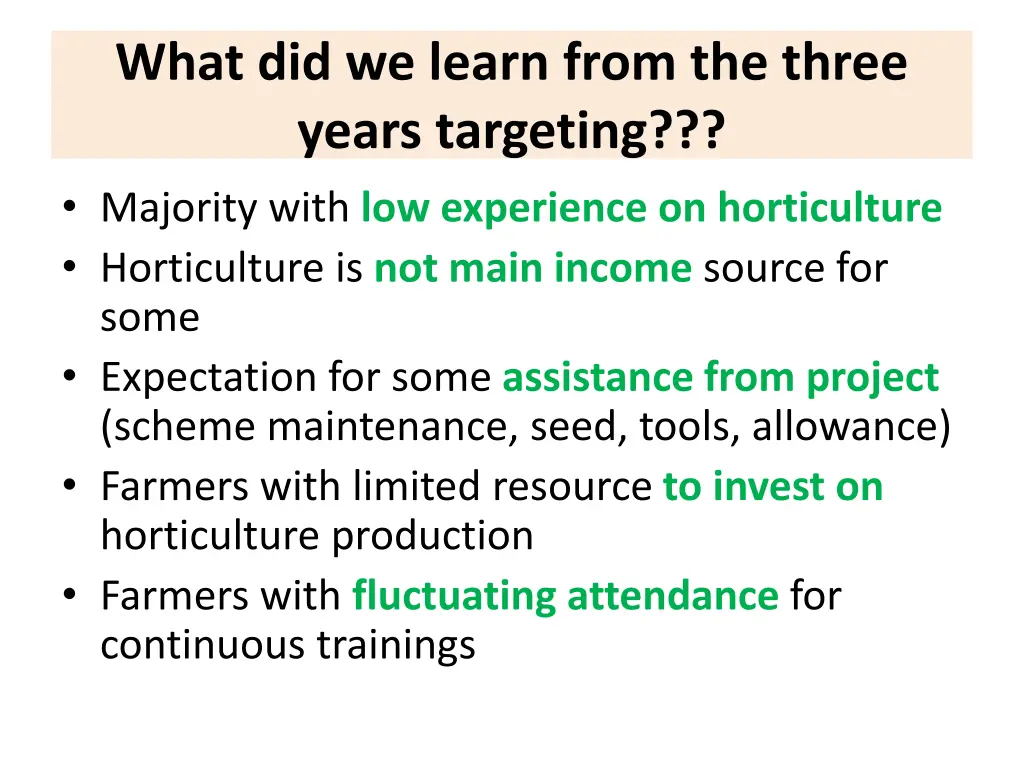 what did we learn from the three years targeting