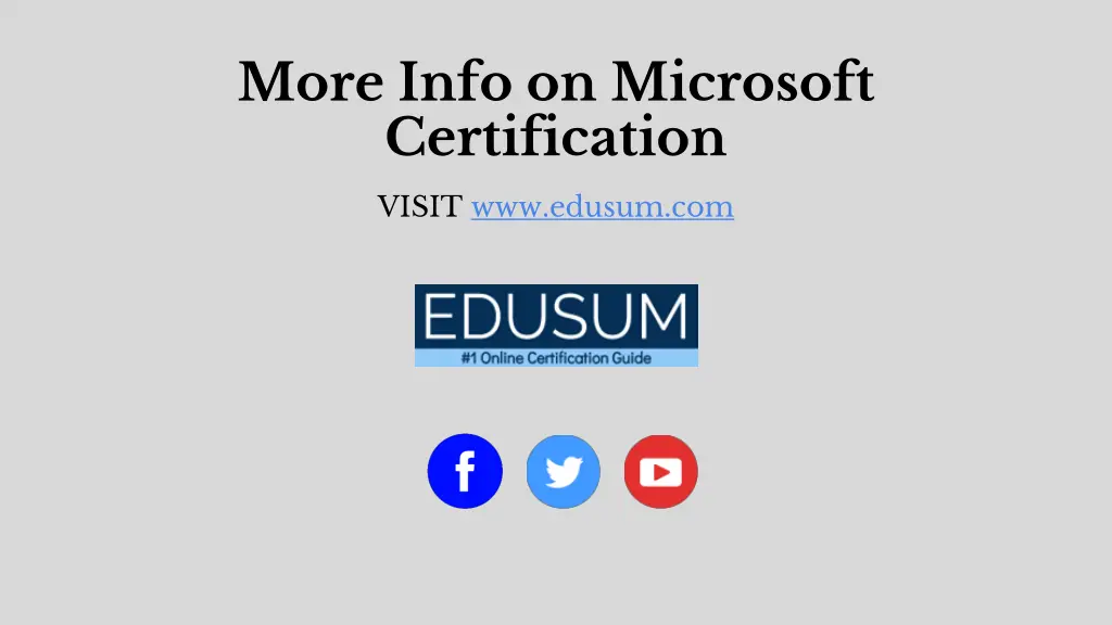 more info on microsoft certification