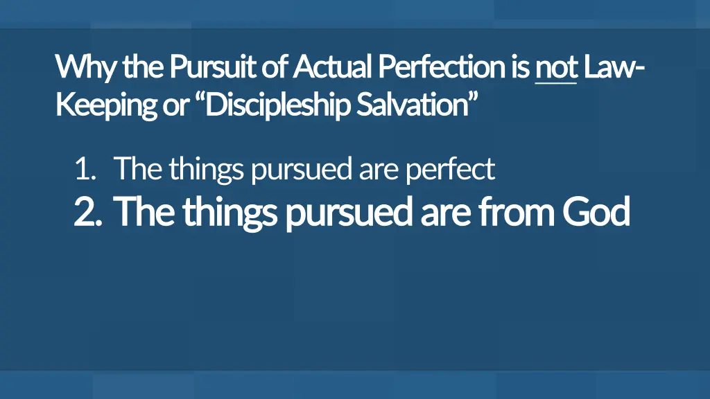 why the pursuit of actual perfection 1
