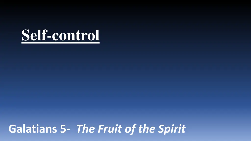 self control