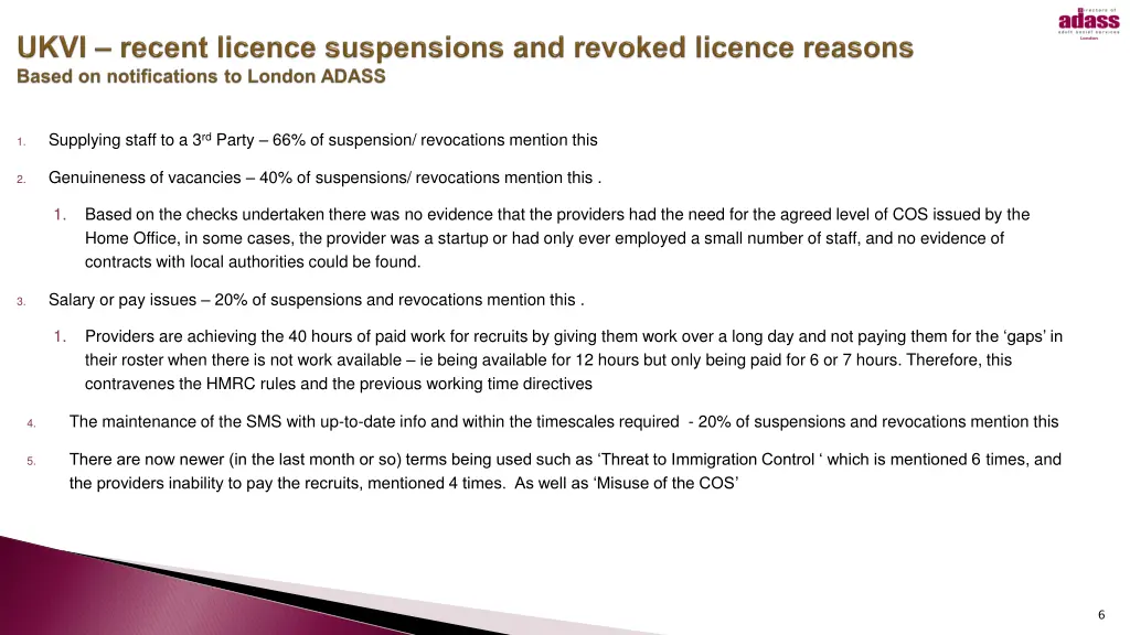 supplying staff to a 3 rd party 66 of suspension