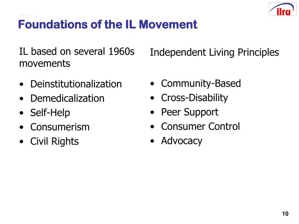 slide 10 slide 10 foundations of the il movement