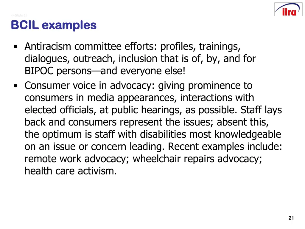 slide 21 slide 21 bcil examples bcil examples