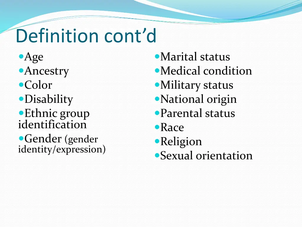 definition cont d age ancestry color disability